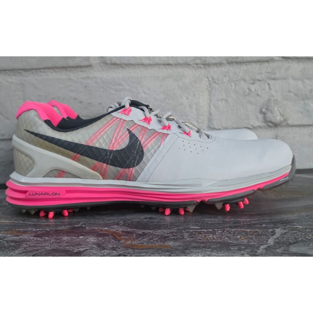 Nike Lunar Empress Women's Golf Shoes Spiked White Pink Gray 704676-001 Size 7.5